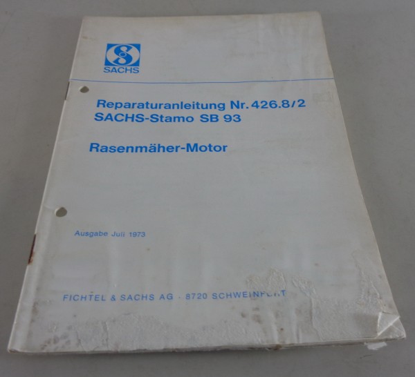 Reparaturanleitung Sachs Motor Stamo SB 93 Rasenmäher - Motor Stand 07/1973