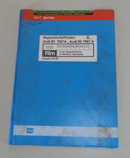 Werkstatthandbuch Microfich Audi 80 / 90 B3 Typ 89 4-Zyl. Motor von 04/1989