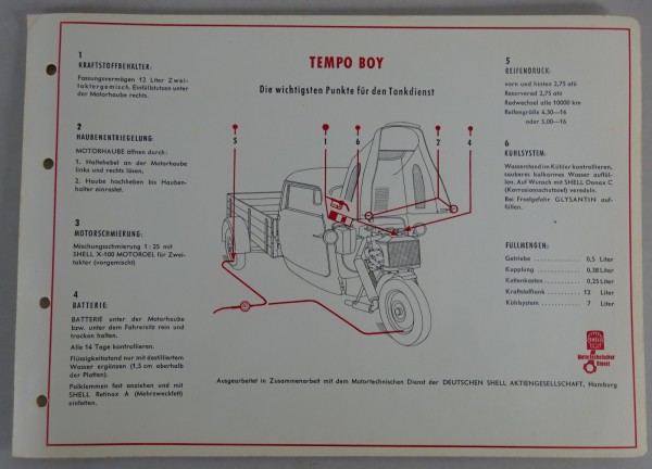 Shell Schmierplan für Tempo Boy