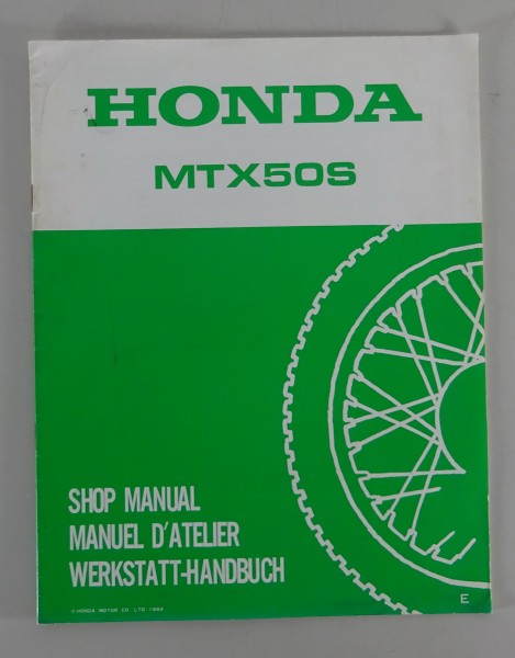 Werkstatthandbuch Ergänzung Honda MTX 50S Stand 1984