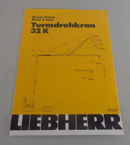 Datenblatt / Technische Beschreibung Liebherr Turmdrehkran 32 K von 03/1992