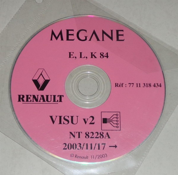Werkstatthandbuch Elektrik / Schaltpläne auf DVD Renault Megane E,L,K 84 -11/03