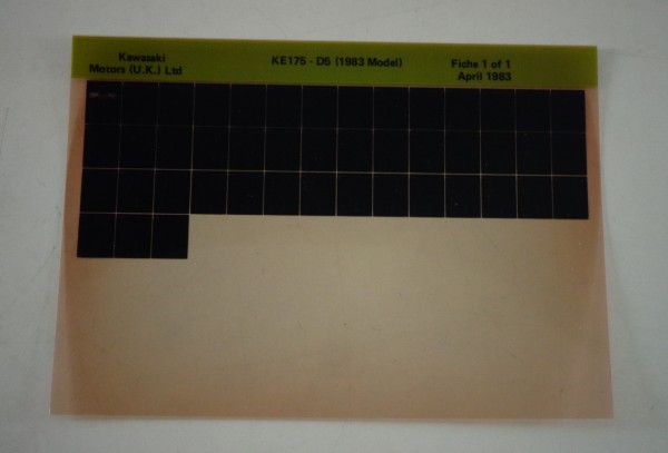 Microfich Ersatzteilkatalog Kawasaki KE 175 D5 Model 1983 Stand 04/83