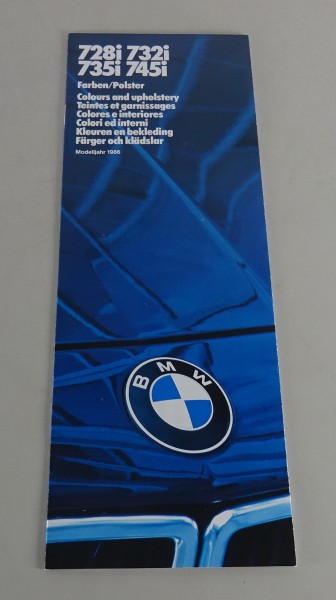 Prospekt Farben / Polster BMW E23 728i / 732i / 735i / 745i von 01/1986