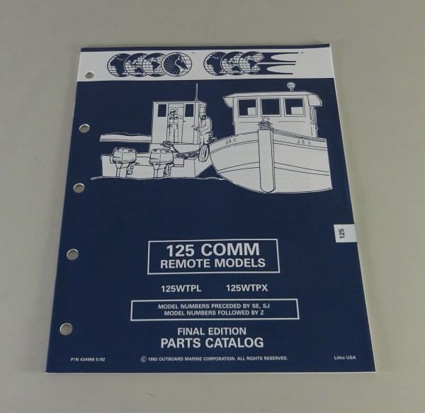 Teilekatalog OMC 125 PS Models Stand 05/1992