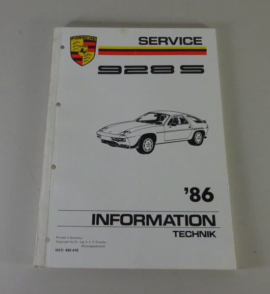 Werkstatthandbuch / Information Technik Porsche 928 S 310 PS Modelljahr 1986