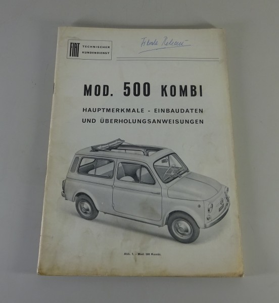 Werkstatthandbuch / Reparaturanleitung Fiat 500 Kombi Stand 11/1960