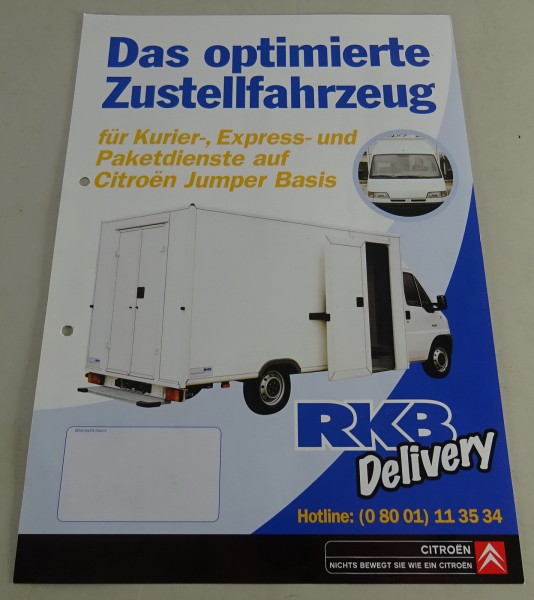 Prospekt / Broschüre Citroen Jumper als Zustellfahrzeug RKB Delivery