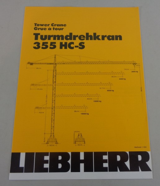 Datenblatt / Technische Beschreibung Liebherr Turmdrehkran 355 HC-S von 09/1983