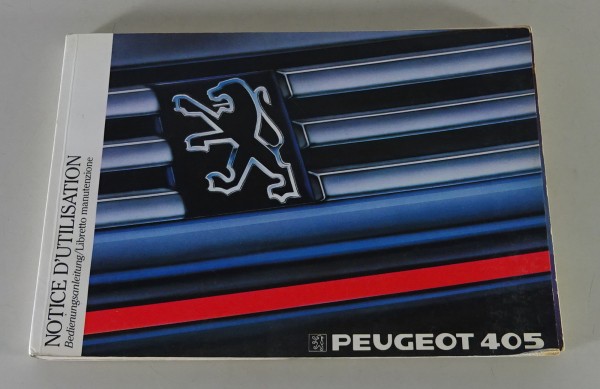 Betriebsanleitung / Handbuch Peugeot 405 Stand 09/1988