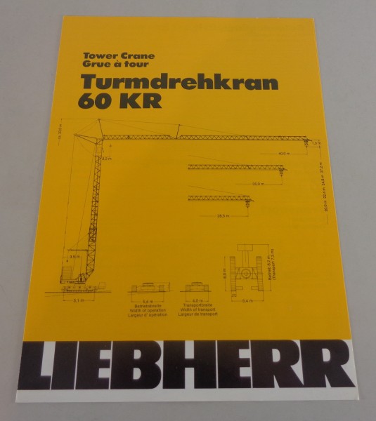 Datenblatt / Technische Beschreibung Liebherr Turmdrehkran 60 KR von 07/1981