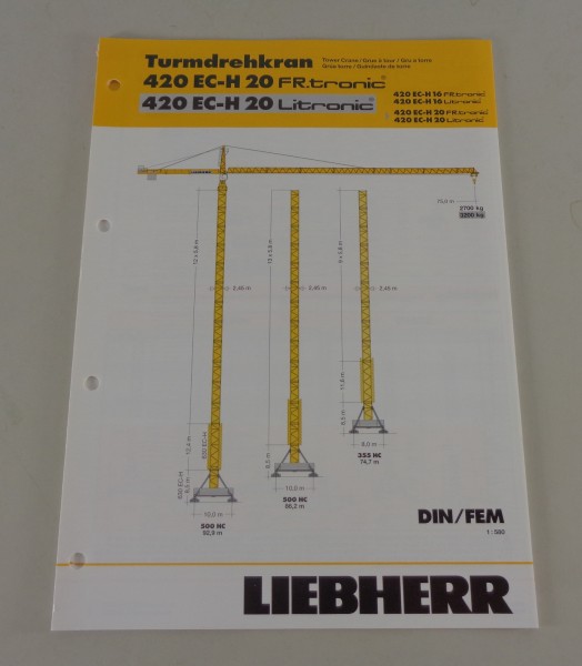 Datenblatt Liebherr Turmdrehkran 420 EC-H 20 Litronic von 03/2004