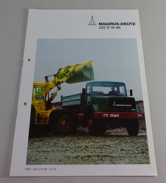 Prospekt / Broschüre Magirus-Deutz LKW 232 D 16 Allrad Kurzhauber Stand 09/1975