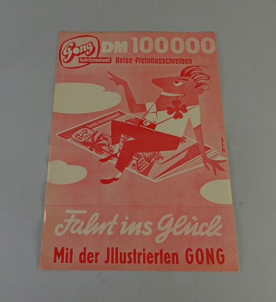 Prospektblatt Gong Preisausschreiben mit Ford Taunus 12M / BMW Isetta etc.