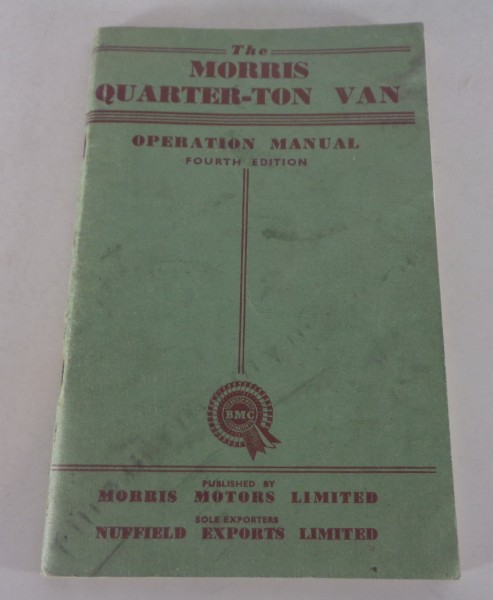 Betriebsanleitung / Handbuch Morris Minor Van 0,25 Tonnen von 1955
