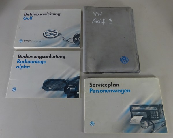 Bordmappe + Betriebsanleitung / Handbuch VW Golf III/3 Typ 1H von 01/1993