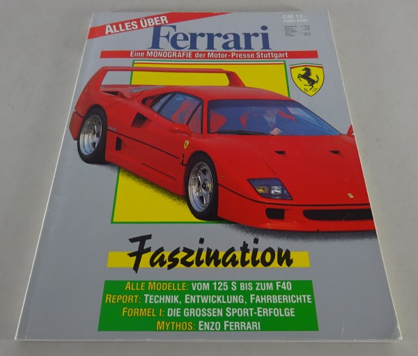 Prospekt "Alles über Ferrari" eine Monografie der Motor - Presse Stuttgart 1989