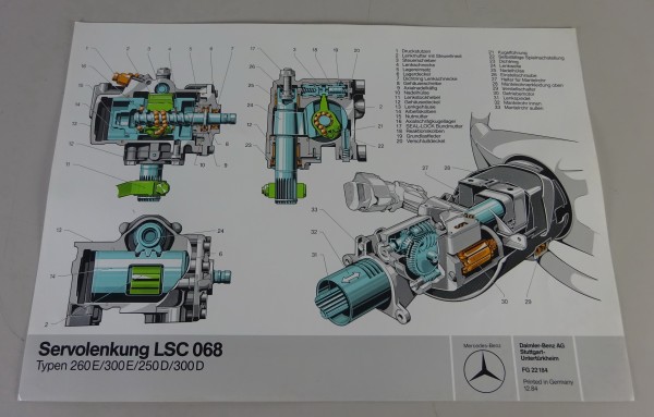 Schnittbild Mercedes-Benz Servolenkung LSC 068 in W124 Stand 12/1984