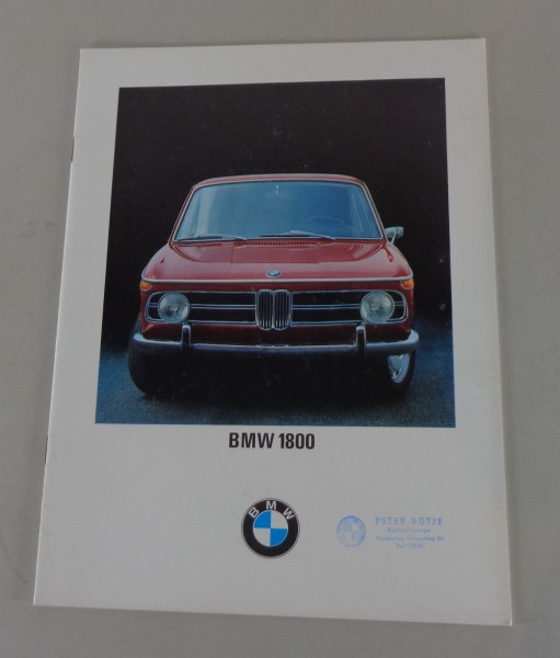 Prospekt / Katalog BMW 1800 Neue Klasse Typ E118 von 02/1970
