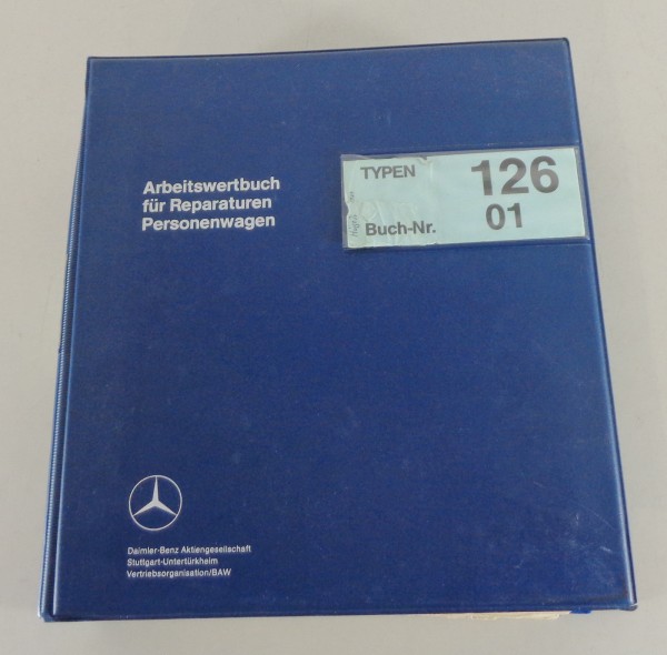 Arbeitsrichtzeiten Mercedes Benz S-Klasse W126 280 380 500 S / SE / SEL von 1983