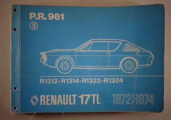 Teilekatalog Renault R17 TL Bj. 1972 - 1974