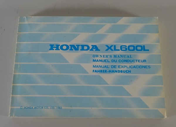 Betriebsanleitung / Handbuch / Owner´s Manual Honda XL 600 L Stand 1983