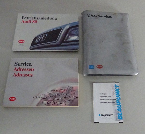 Bordmappe + Betriebsanleitung / Handbuch Audi 80 B4 incl. Quattro Stand 08/1991