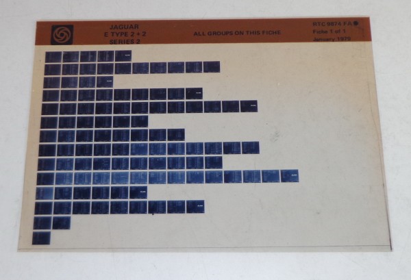 Microfich Teilekatalog / Spare Parts List Jaguar E-Type 2 + 2 Serie 2 von 1/1979