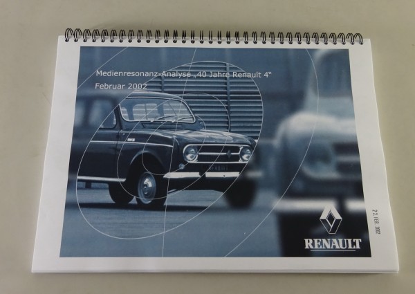 Broschüre Medienresonanz-Analyse „40 Jahre Renault R4“ Stand 02/2002