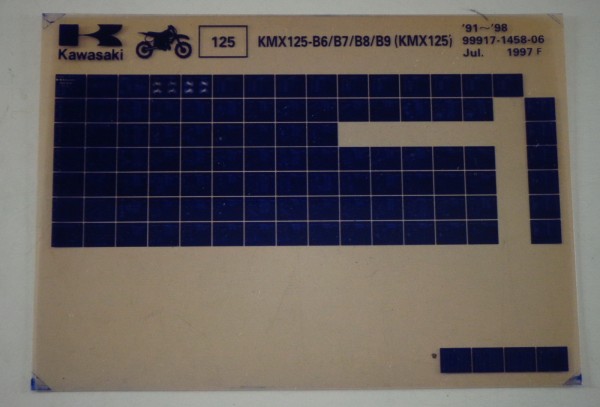 Microfich Ersatzteilkatalog Kawasaki KMX125 B6/B7/B8/B9 Model 91-98 Stand 07/97