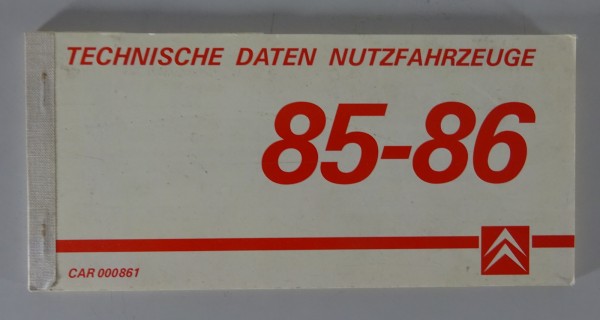 Datenbuch Technische Daten Citroen Nutzfahrzeuge C25 / C35 Benzin + Diesel 1985-86