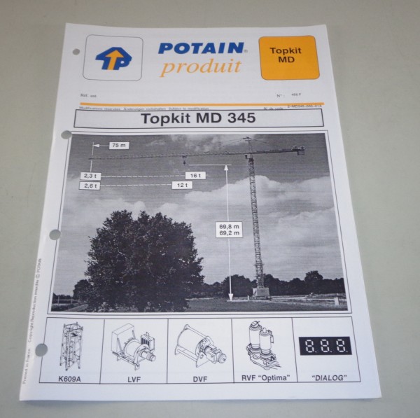 Produkt Datenblatt Potain Kran Topkit MD 345