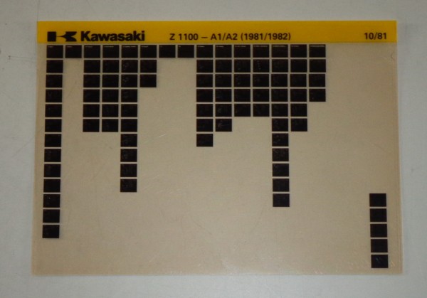 Microfich Ersatzteilkatalog Kawasaki Z 1100 A1 / A2 Model 1981-82 Stand 10/81