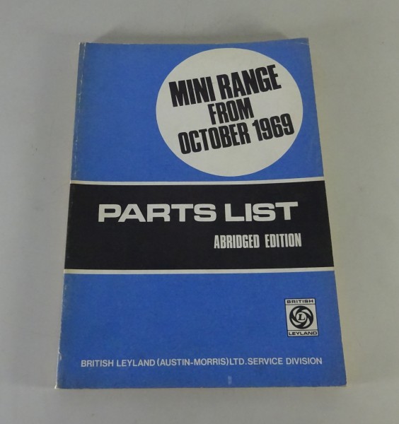 Teilekatalog / Parts Catalogue Austin Mini 850 - 1275 GT ab Bj. 1969