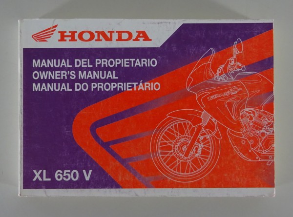 Manual do Proprietario / Handbuch / Owner´s Manual Honda XL 600 V Stand 2002