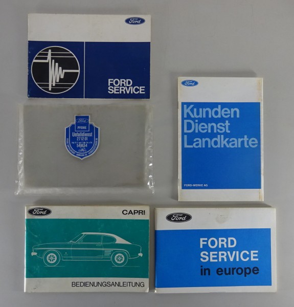 Bordmappe + Betriebsanleitung Ford Capri I 1300 - 2600 GT Stand 10/1970