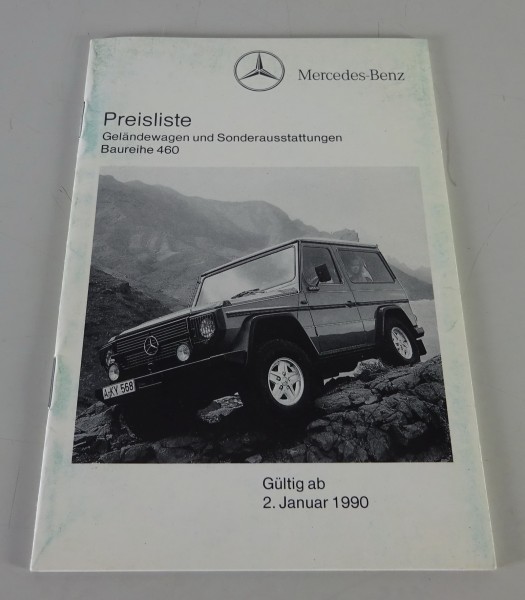Preisliste Mercedes-Benz G-Modell / G-Klasse W460 gültig ab 02/01/1990