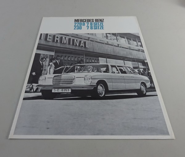 Prospekt Mercedes-Benz /8 W115 - 220 D / 230 lang ( 7-8 Sitzer ) Stand 08/1969