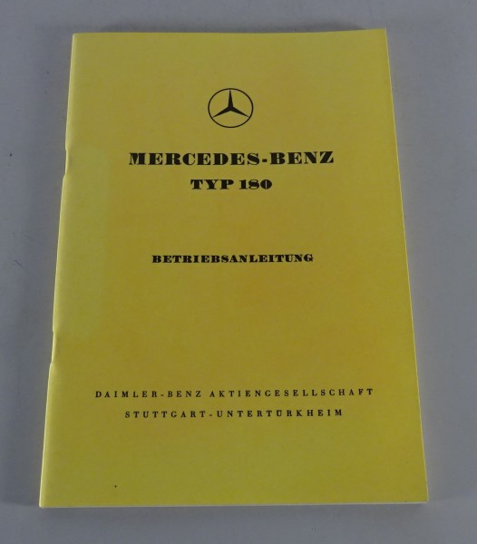 Betriebsanleitung / Handbuch Mercedes 180 Ponton W120 Stand 11/1955