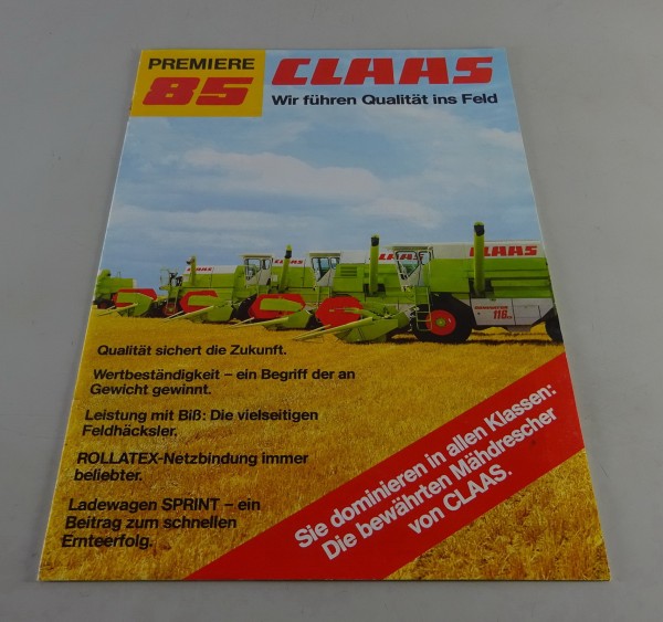 Prospekt / Broschüre Claas Mähdrescher Dominator Serie Stand 09/1984