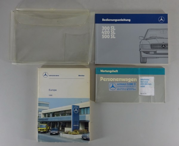 Bordmappe + Betriebsanleitung Mercedes-Benz R107 300 SL, 420 SL, 500 SL von 1985