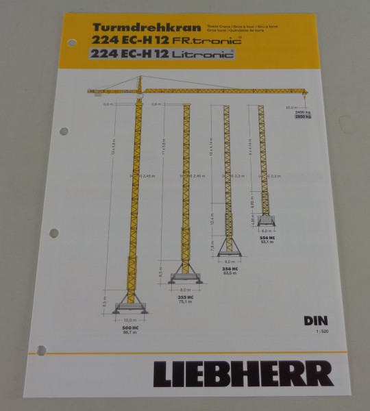 Datenblatt Liebherr Turmdrehkran 224 EC-H 12 Fr.tronic / Litronic von 03/2007