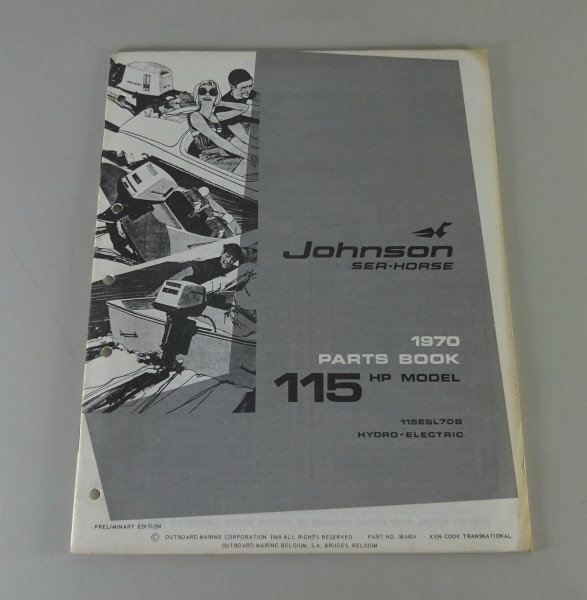 Teilekatalog OMC Johnson Outboards 115 PS Models von 1970