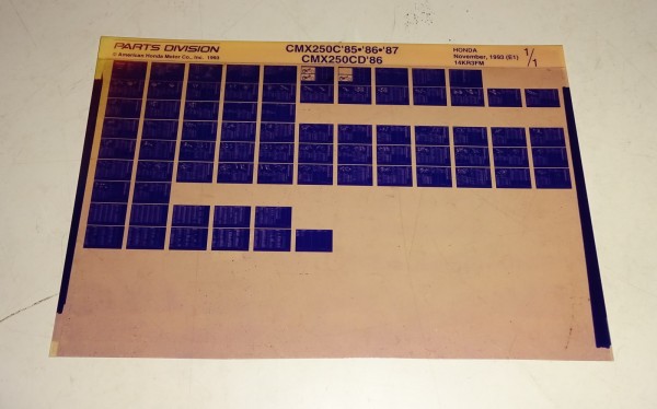 Microfich Ersatzteilkatalog Honda CMX 250 C Rebel MC13 1985 - 1987 Stand 11/1993
