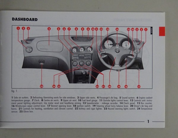 Owner´s Manual / Betriebsanleitung Alfa Romeo 156 mit RHD - Nachtrag von 05/1999