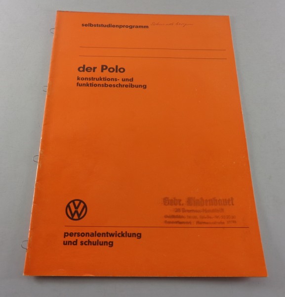 SSP 9 Selbststudienprogramm VW Polo I Konstruktion und Funktion ab 1975
