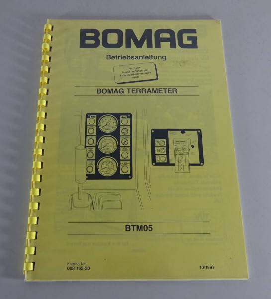 Betriebsanleitung / Handbuch Bomag Terrameter BTM05 Stand 10/1997
