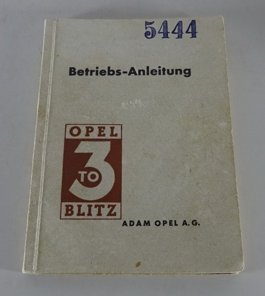 Betriebsanleitung / Handbuch LKW Opel Blitz 3 Tonner Ausgabe 11/1963