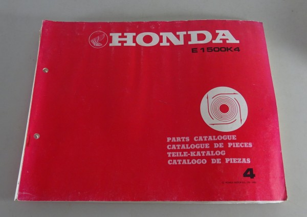 Teilekatalog / Ersatzteilliste Honda E 1500K4 Generator Stand 1980