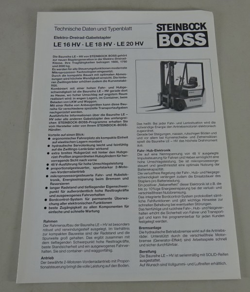 Technisches Datenblatt / Typenblatt Steinbock Boss Gabelstapler LE16HV....